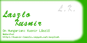 laszlo kusnir business card